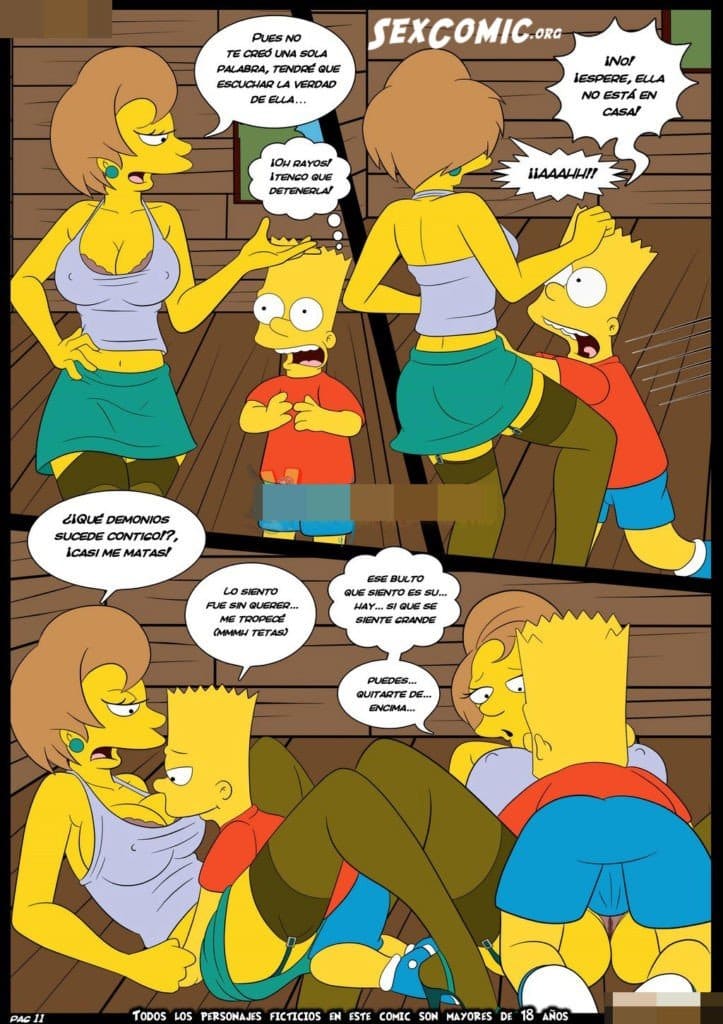 Los Simpsons xxx Edna Krabappel Follando con Bart 12