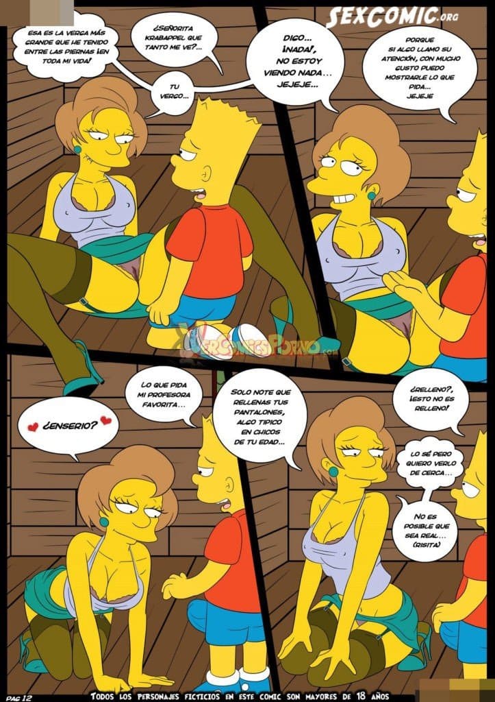 Los Simpsons xxx Edna Krabappel Follando con Bart 13