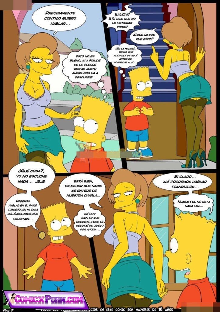Los Simpsons xxx Edna Krabappel Follando con Bart 8
