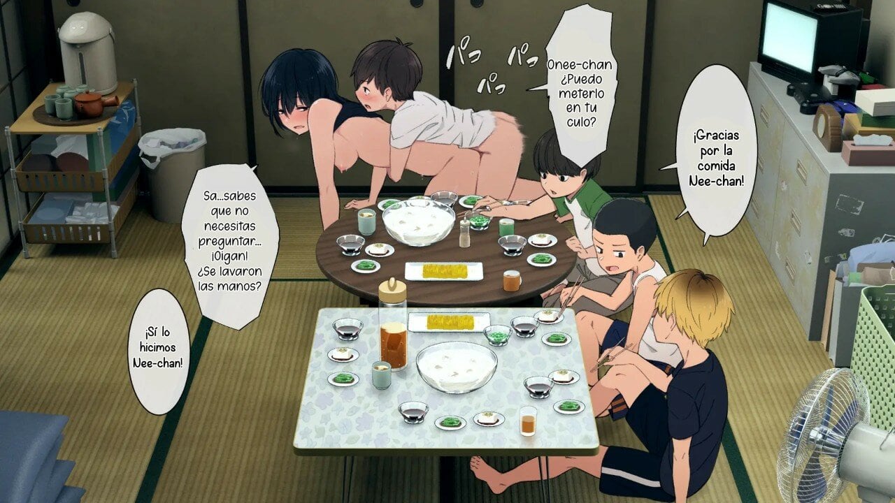 Una linda Onee chan que cuida de su numerosa familia 228 1