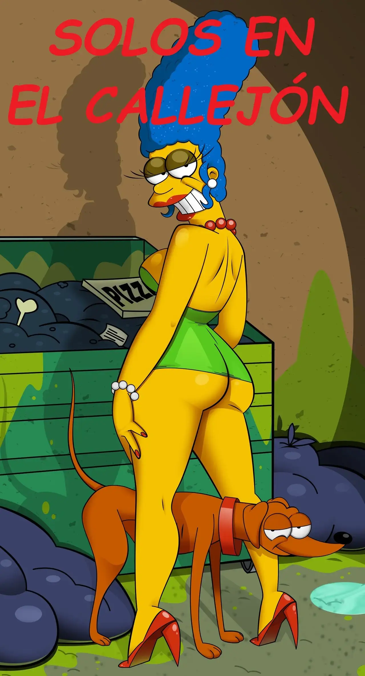 Marge Sola En El Callejo Con Ayudante De Santa